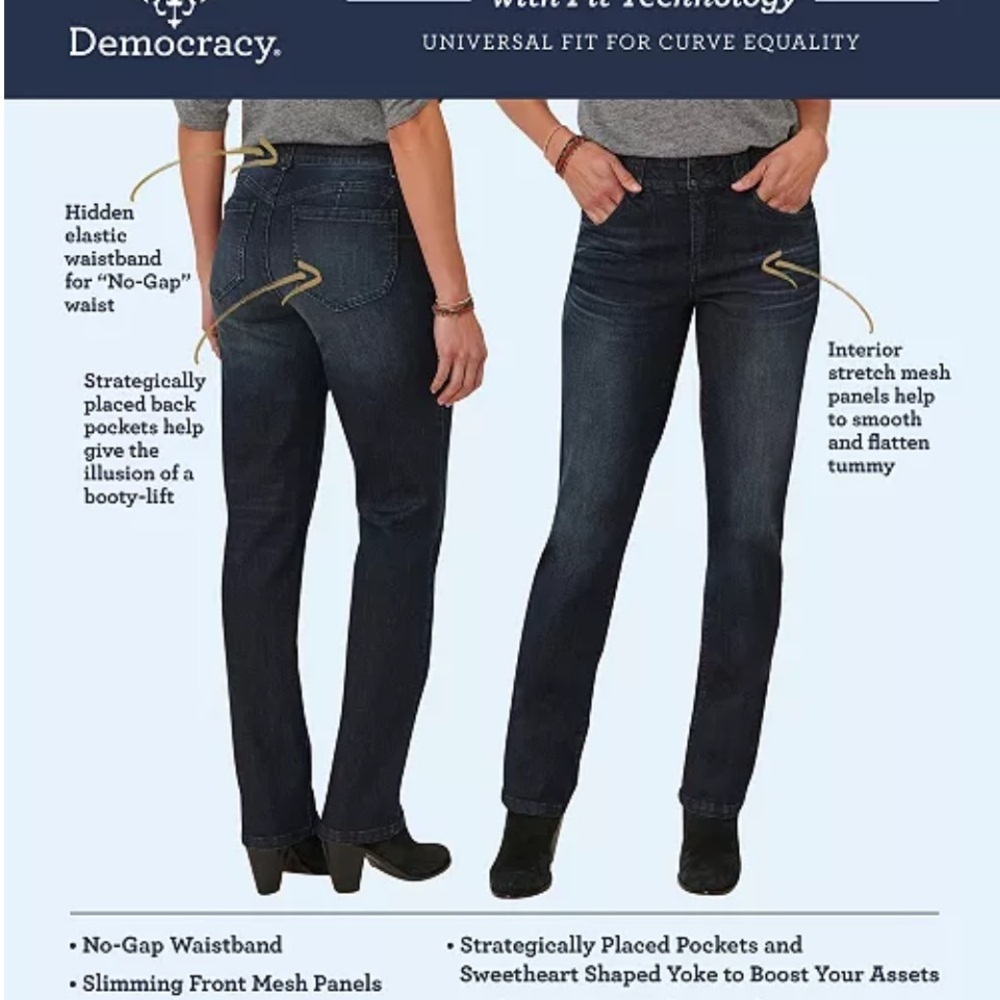 New!! Democracy
Women's "Ab" Solution Straight Leg Jean Size: 18W - Picture 5 of 6
